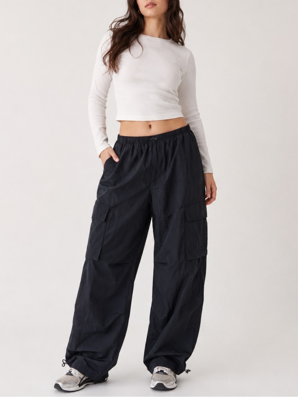 Abercrombie YPB Cargo Nylon Pant With Adjustable Bottom